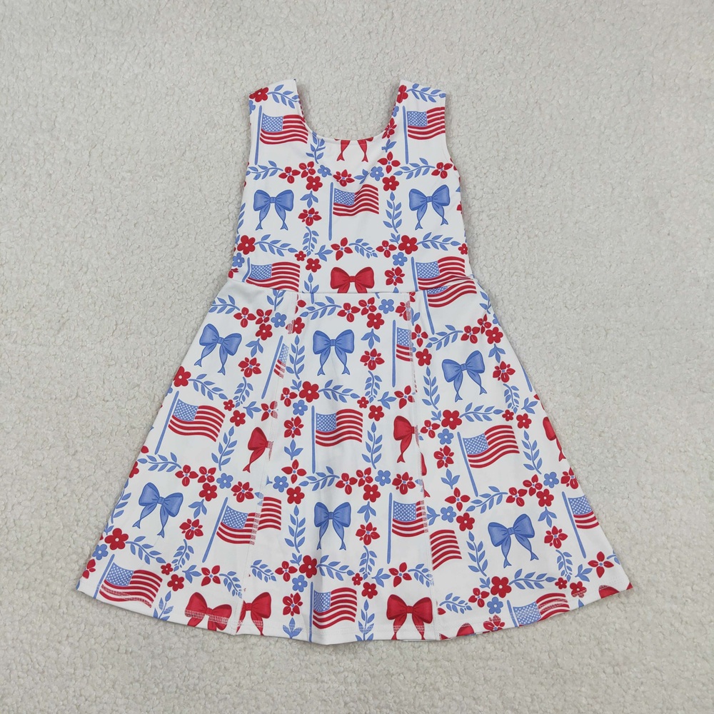 Baby Yoga Clothing - Wholesale Baby Girl Active Flags Bows