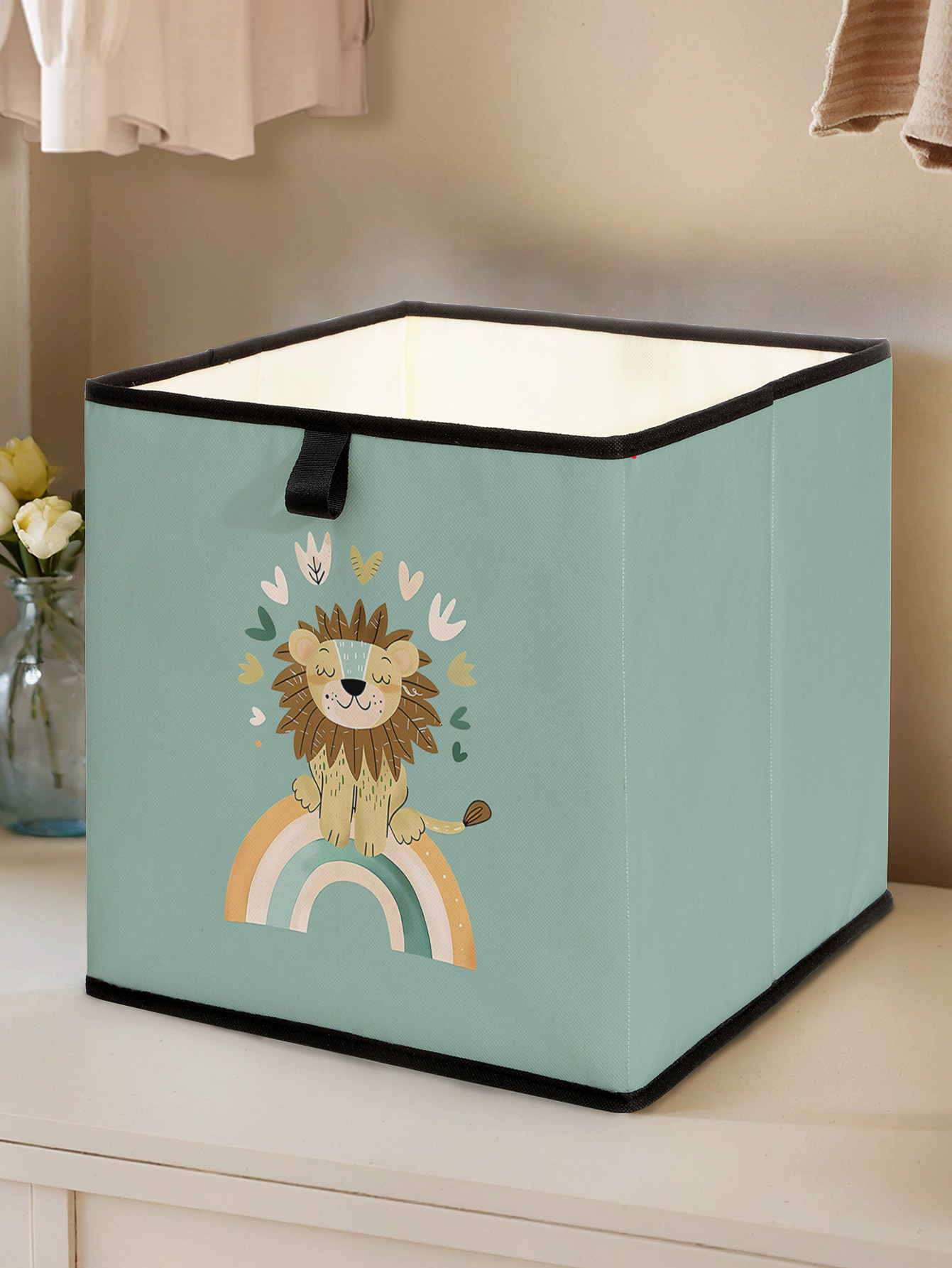 Baby Clothing Wardrobe - Cute Lion Rainbow Print Foldable Storage